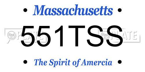 551TSS Massachusetts License Plate
