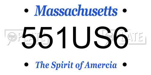 551US6 Massachusetts License Plate