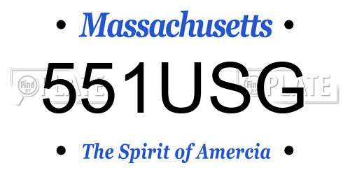 551USG Massachusetts License Plate