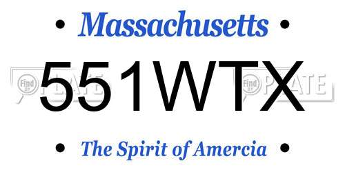 551WTX Massachusetts License Plate
