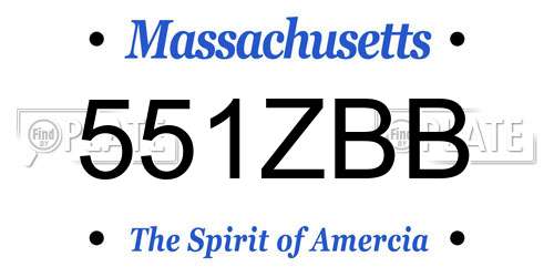 551ZBB Massachusetts License Plate
