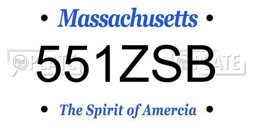 551ZSB Massachusetts License Plate