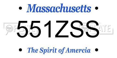 551ZSS Massachusetts License Plate