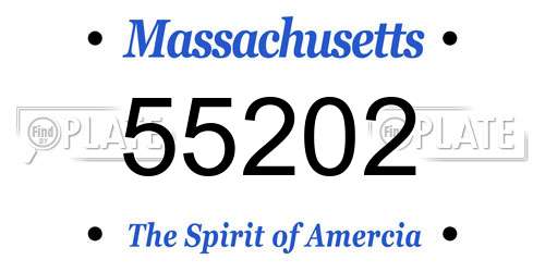 55202 Massachusetts License Plate