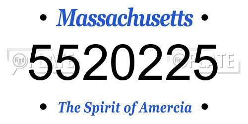 5520225 Massachusetts License Plate