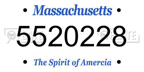 5520228 Massachusetts License Plate