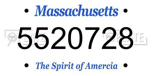 5520728 Massachusetts License Plate