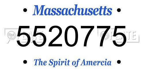 5520775 Massachusetts License Plate