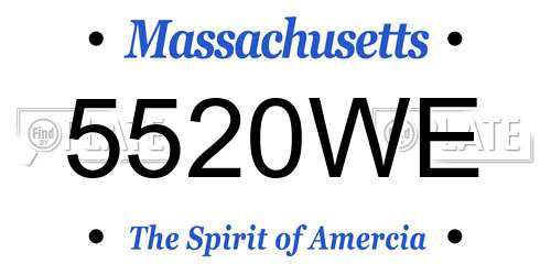 5520WE Massachusetts License Plate