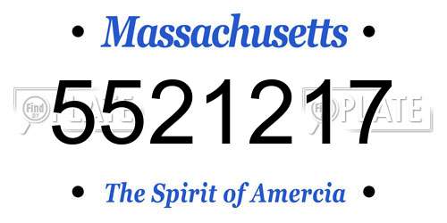 5521217 Massachusetts License Plate
