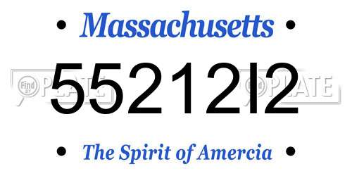 55212I2 Massachusetts License Plate