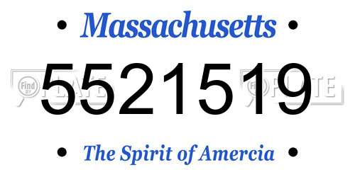 5521519 Massachusetts License Plate