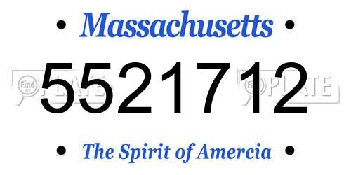 5521712 Massachusetts License Plate