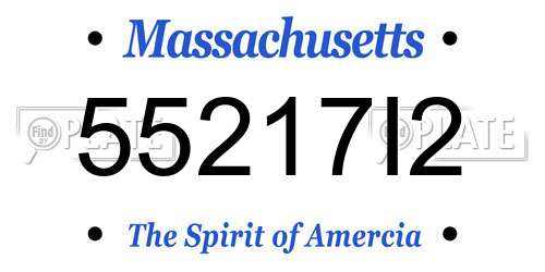 55217I2 Massachusetts License Plate