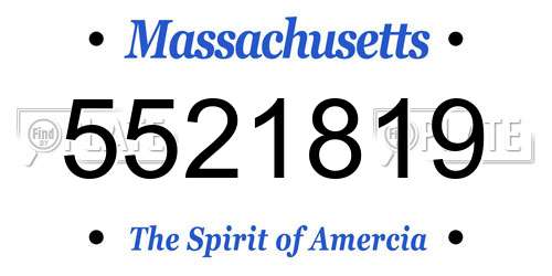 5521819 Massachusetts License Plate