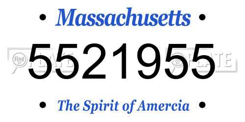 5521955 Massachusetts License Plate