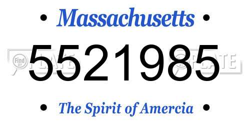 5521985 Massachusetts License Plate
