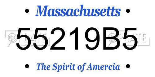 55219B5 Massachusetts License Plate