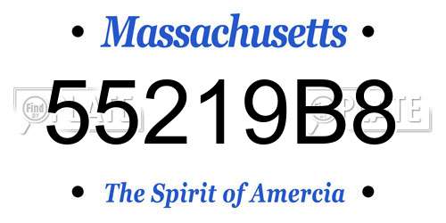 55219B8 Massachusetts License Plate