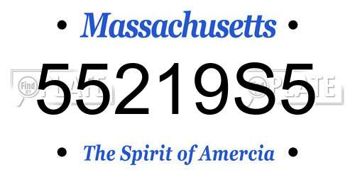 55219S5 Massachusetts License Plate
