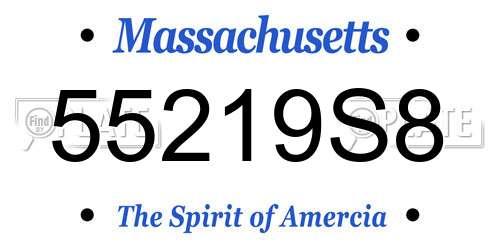 55219S8 Massachusetts License Plate