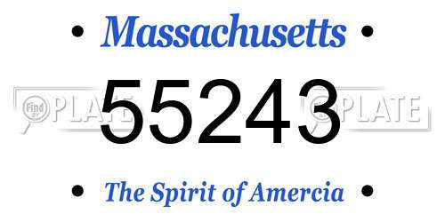 55243 Massachusetts License Plate