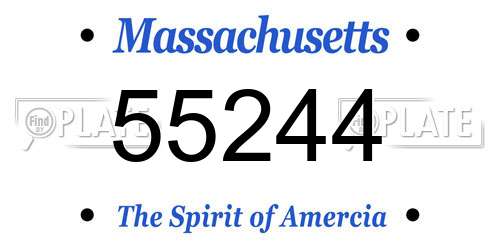 55244 Massachusetts License Plate