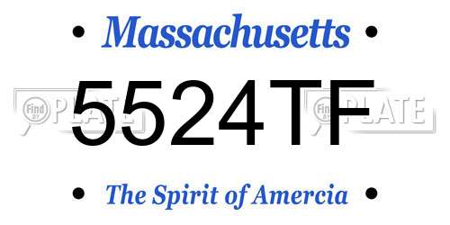 5524TF Massachusetts License Plate