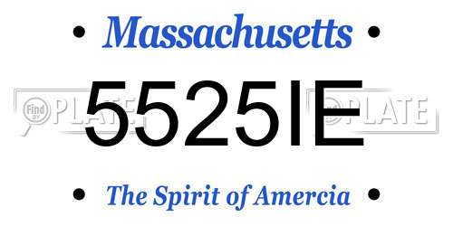 5525IE Massachusetts License Plate