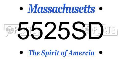 5525SD Massachusetts License Plate