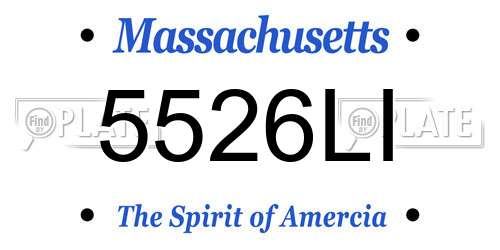 5526LI Massachusetts License Plate