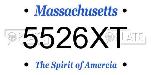 5526XT Massachusetts License Plate