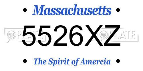 5526XZ Massachusetts License Plate