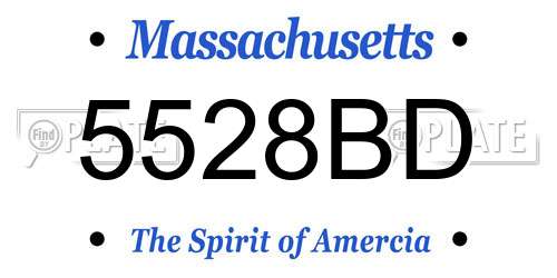5528BD Massachusetts License Plate