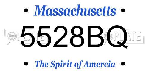 5528BQ Massachusetts License Plate