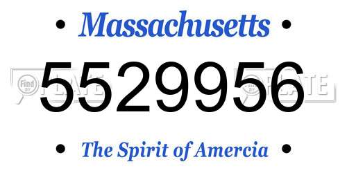 5529956 Massachusetts License Plate