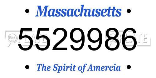 5529986 Massachusetts License Plate
