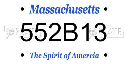 552B13 Massachusetts License Plate