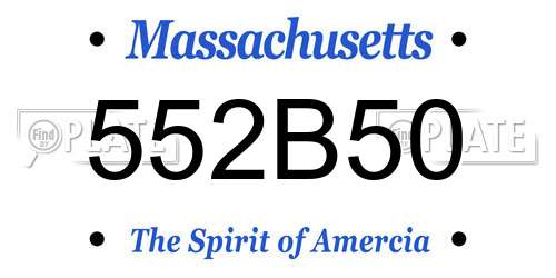 552B50 Massachusetts License Plate