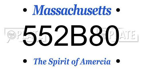 552B80 Massachusetts License Plate