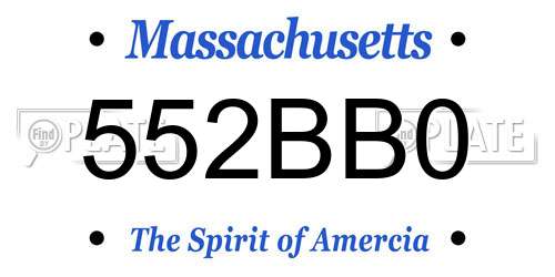 552BB0 Massachusetts License Plate