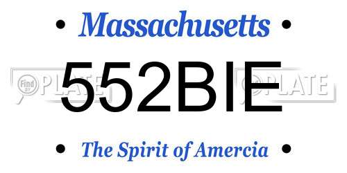552BIE Massachusetts License Plate