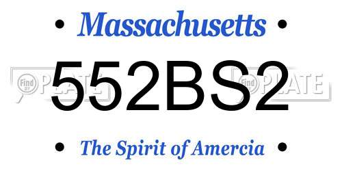 552BS2 Massachusetts License Plate