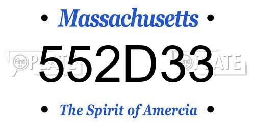 552D33 Massachusetts License Plate