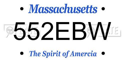552EBW Massachusetts License Plate