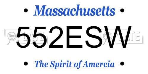552ESW Massachusetts License Plate