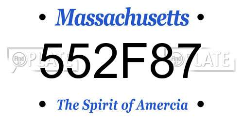 552F87 Massachusetts License Plate