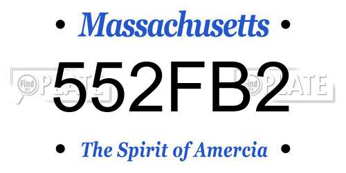 552FB2 Massachusetts License Plate