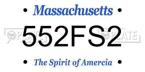 552FS2 Massachusetts License Plate