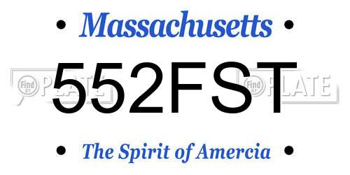 552FST Massachusetts License Plate